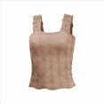 thumbnail image 1 of Tops Cortos de Tirantes Anchos con Cuello Cuadrado para Mujer, Tops Florales para Salir, Tops Cortos Ajustados con Ribete en Forma de Lechuga, Marrón M, 1 of 6