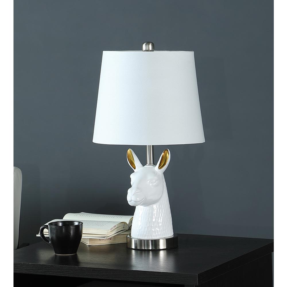 HomeRoots 468774 21 in. Llama Table Lamp, White & Gold - image 4 of 4