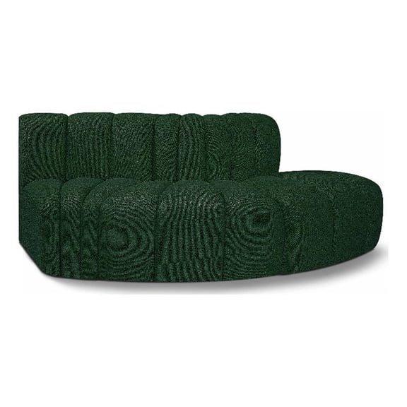 Meridian Furniture Arc Green Boucle Fabric Modular Sectional