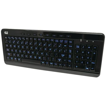 Adesso AKB-120EB SlimTouch 120 3-Color Illuminated Compact Multimedia (Best Wireless Multimedia Keyboard)