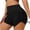 Black, variant on idosla Women's V Cross High Waisted Swim Shorts Ruched Side Tie Boy Shorts Swimsuit Bottoms with Liner (Purple, M)