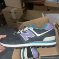 thumbnail image 4 of New Balance Unisex 574 V2 Lace-Up Sneaker, Black/Blue, 13 US Men, 4 of 6