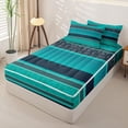 thumbnail image 2 of jejeloiu Nautical Paisley Zipper Full Size Comforter Sets with Fitted Sheet and 2 Pillowcases For Men Women,Coastal Print Zipper Bedding Set,Teal Navy,Black Reversible,4-Piece, 2 of 7