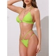 thumbnail image 2 of DARING DIVA Women's Heart Rhinestones Chain Linked Bikini Set X-Small Green, 2 of 6