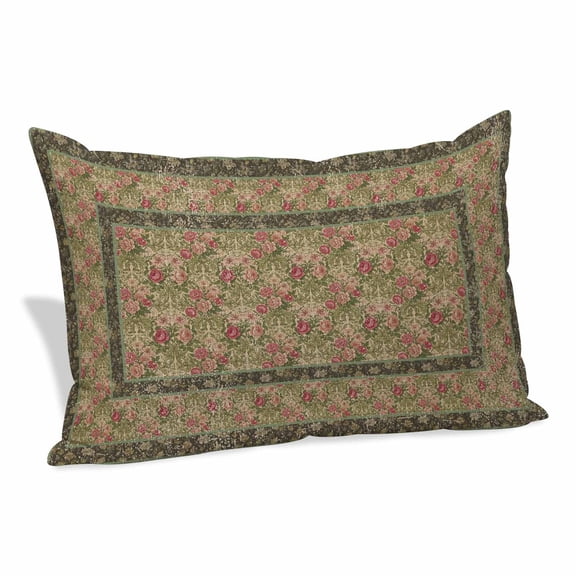 Sage Green Boho Pillow Covers, Linen Long Throw Pillow Case, Vintage Ethnic Tribe Abstract Art Floral Holiday Pillow Protector Decorative Cushion Cover for Living Room/Bedroom 16" x 24"