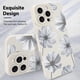 thumbnail image 3 of Funda de teléfono MZELQ para iPhone 16 Pro Max de silicona con estampado floral blanco, 3 of 6