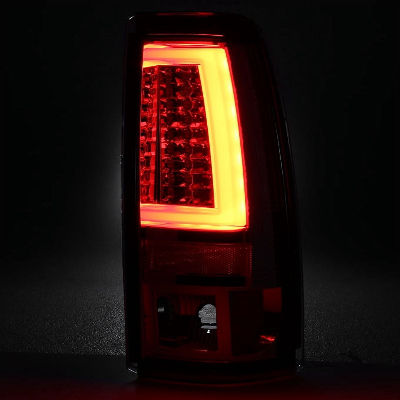 AKKON - For 99-02 Silverado 99-03 Sierra Pickup Truck V2 LED Tube Red Clear Tail Lights Brake Lamps Left+Right Pair