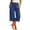 Blue, variant on Women' s Active Drawstring Waist Knit Wide-Leg Capri Athleisure Workout Pants