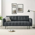 thumbnail image 2 of Tufted Sofa, Fabric, Dark Grey Gray, Modern Contemporary Urban Design, Living Lounge Room Hotel Lobby Hospitality, 2 of 10