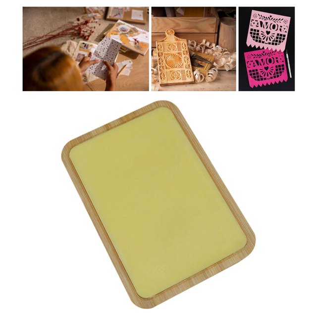 Elodie Plate Engraving Tool Wood Handmade Paper Engraving Pad for Window Flower 21cmx15cm