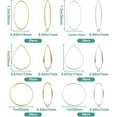 thumbnail image 2 of 1 Box 6 Styles 120Pcs Earrings Beading Hoop Bulk Beaded Earring Making Hoop Linking Gold Silver Teardrop Ring Oval Earring Components Findings for DIY Earrings Jewelry Making Accessories, 2 of 6
