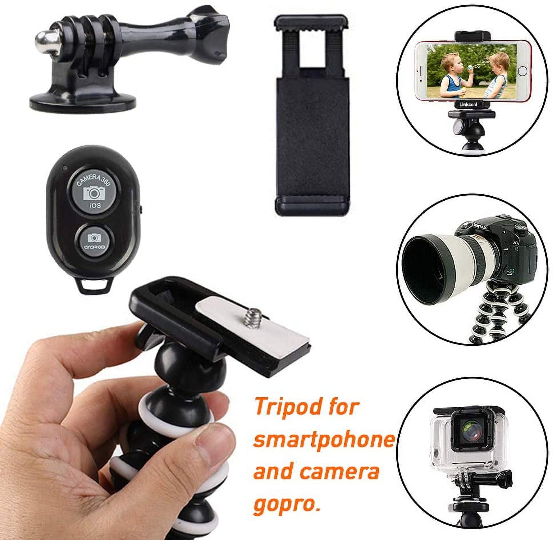 Qishi Portable Phone Tripod with Flexible Legs and Bluetooth Remote photo 3
