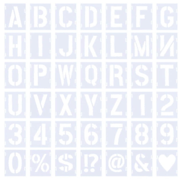 GUOOL Letter Stencils 2 inch Interlocking Reusable Letter and Number Stencils Alphabet