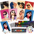 thumbnail image 1 of Kit de sorbos de pintura acrílica Art Kit Cholemy de 8 x 10 pulgadas, 36 unidades, 1 of 7