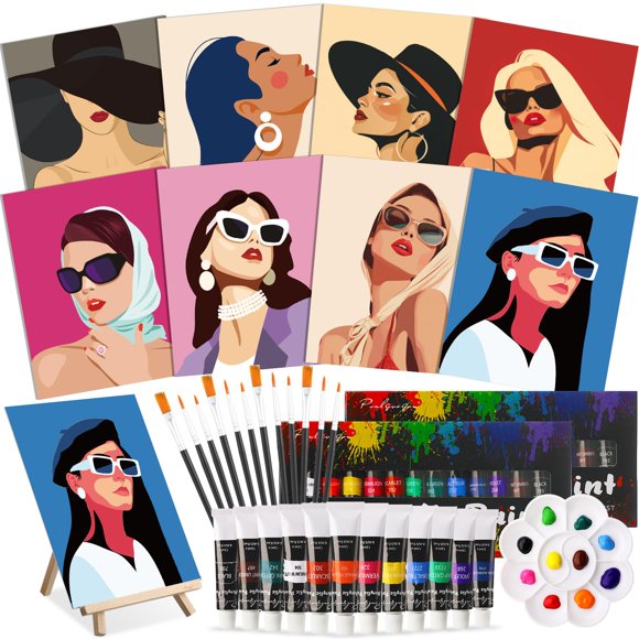 Kit de sorbos de pintura acrílica Art Kit Cholemy de 8 x 10 pulgadas, 36 unidades