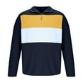 thumbnail image 4 of FAWUUDO Mens Quarter Zip Pullover Casual Lightweight Fleece Sweatshirts Fall Baggy Trendy Athletic Golf Pullovers Navy, 4 of 7