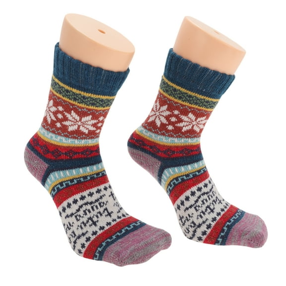 Unique Bargains 5 Pair Women's Thermal Winter Warm Socks Assorted Color Polyester