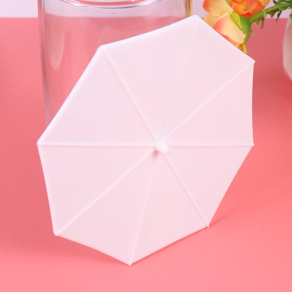 OUNONA 5-Pack White Silicone Cup Covers Reusable Mug Lids Anti-Leak Household Drink Cup Seals