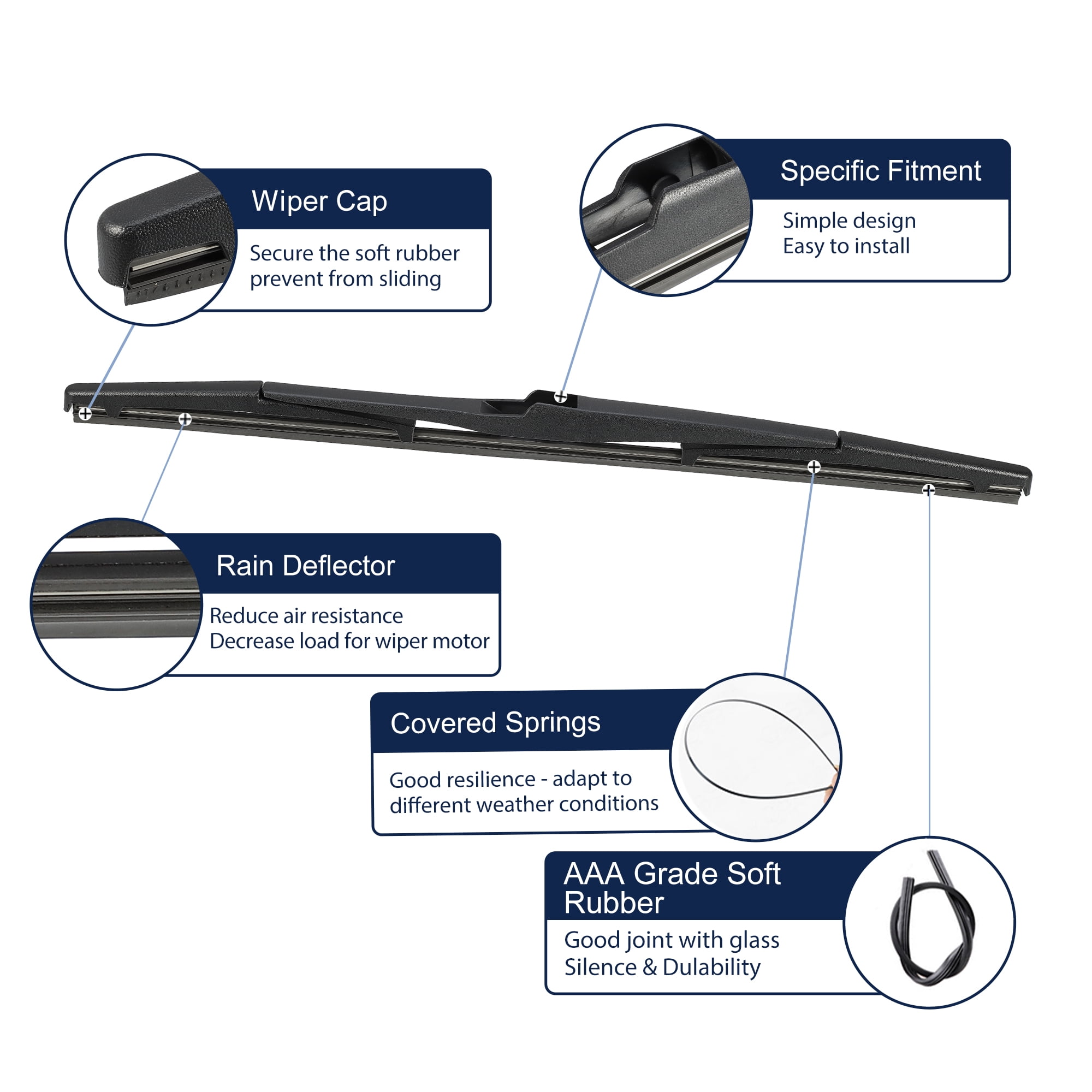 Unique Bargains Rear Wiper Blade for Lexus RX350 RX330 2009-2019