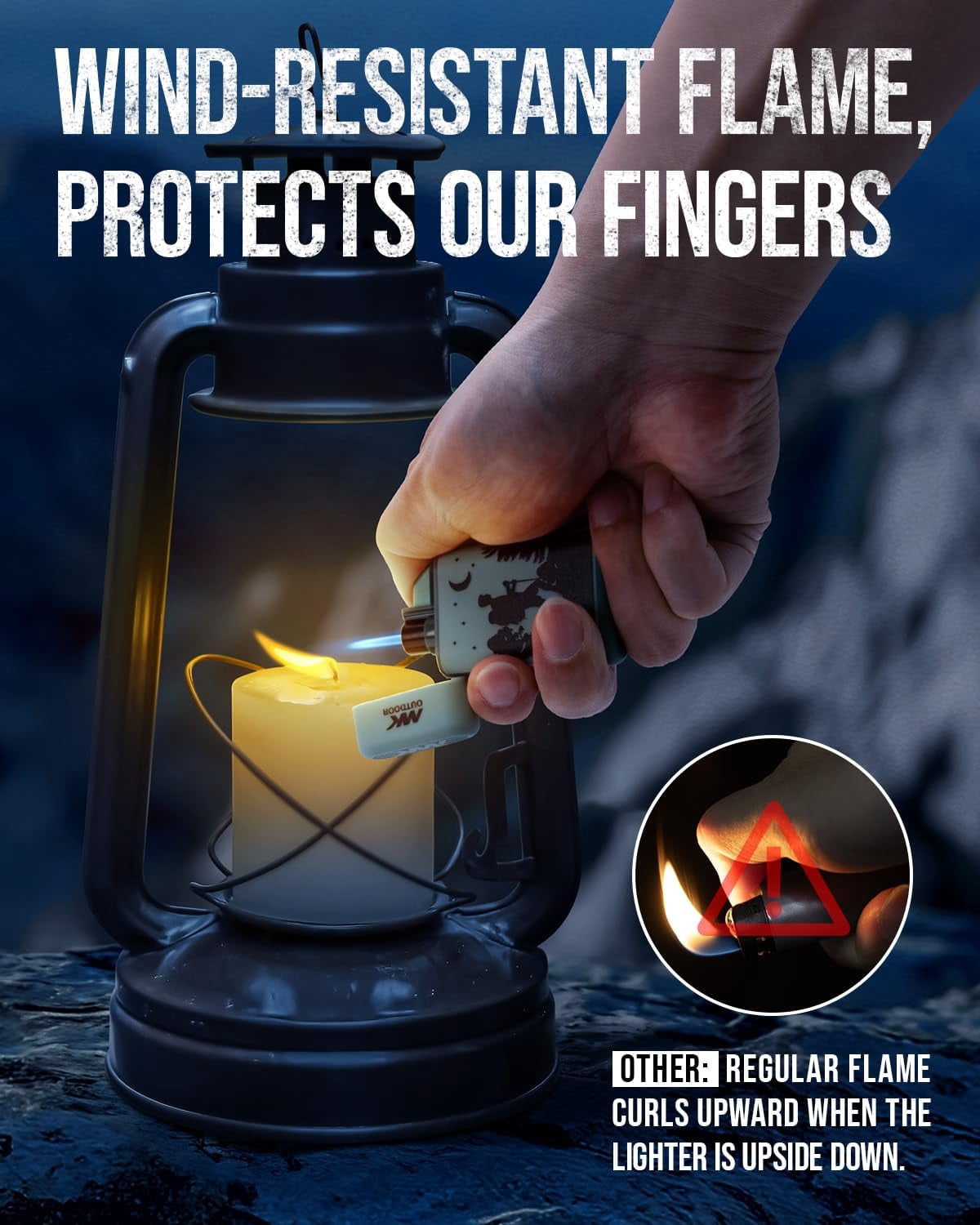 MK Rechargeable Butane Fuel Lighter, Windproof Torch Flame Design, Suitable for Candles, Barbecue, Camping and Daily Use (5 PCS)