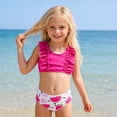 thumbnail image 5 of XAOFW Girl's Swimsuit Sets Sleeveless Scoop Neck Tops And Cartoon Print Bottom Tankini Swimsuits Kids Two Piece Swimwear Swimming Surfing Soft Breathable Children Beachwear, 5 of 9