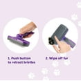 thumbnail image 4 of Animal Self-Cleaning Slicker Brush for Dogs - The Ultimate Dog Brush for Shedding Hair, Fur - Comb for Grooming Long Haired & Short Haired Dogs, Cats, Rabbits, & More - Deshedding Tool, Cat Brush, 4 of 6
