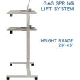 thumbnail image 2 of Pneumatic Mobile Desk, Gas-Spring Height Adjustable Sit to Stand Desk, Overbed Laptop Table Computer Cart with Lockable Wheels, Rolling Desk, Portable Work Table for Home, Office, 2 of 4