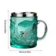 thumbnail image 2 of 3D Sci Fi Robot Mug Novelty Coffee Cup with Embossed Ufo Design Color Changing Glass with Stainless Steel Rim Futuristic Space Theme, 2 of 4