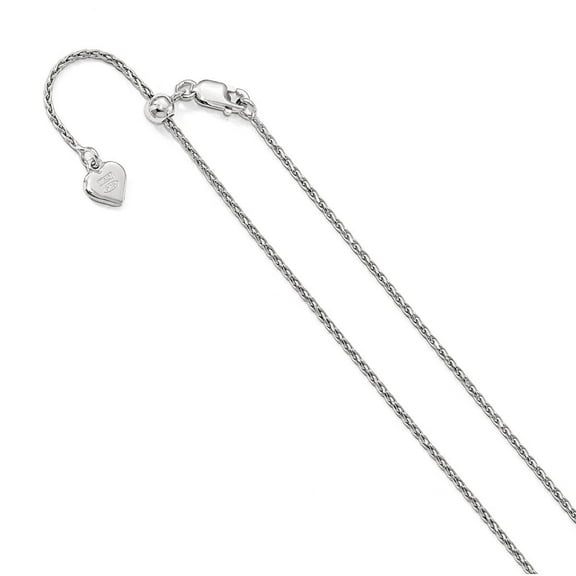 Sterling Silver 1.1 mm Diamond-cut 22in Adjustable Spiga Chain