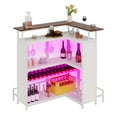 thumbnail image 4 of Craftian 5-Tier Home Bar Unit with Wine Rack and Footrest, Wine Bar Cabinet with LED Lights, White, 4 of 10