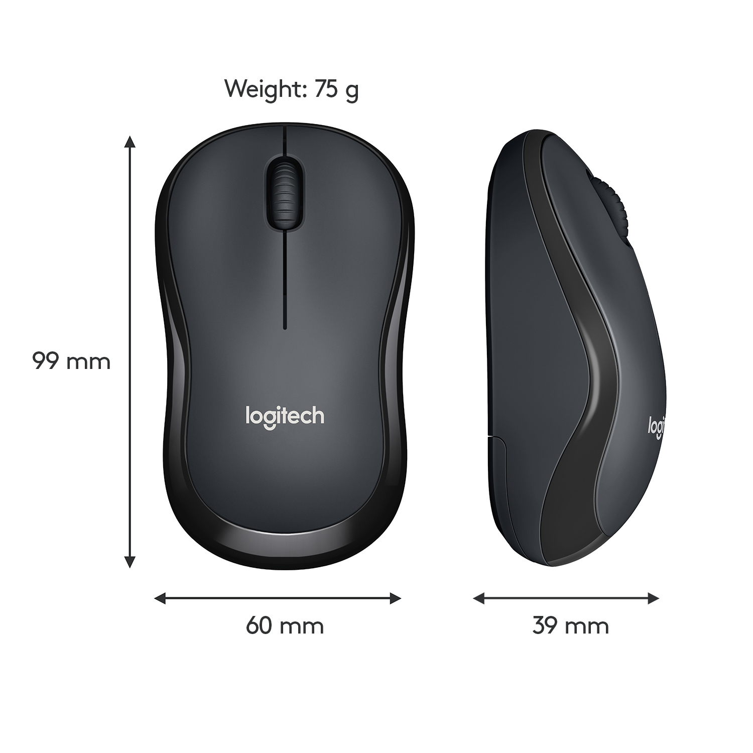 Logitech Silent Wireless Mouse, 2.4 GHz with USB Receiver, 1000 DPI Optical Tracking, Black - image 5 of 9