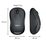 Logitech Silent Wireless Mouse, 2.4 GHz with USB Receiver, 1000 DPI Optical Tracking, Black, Walmart Exclusive