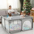 thumbnail image 5 of Baby Playpen, HDJ Portable Baby Playard 50 inch with Storage Bag for 0-36 Months Toddlers, Gray, 5 of 7