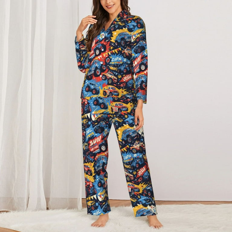 Pajamas for Women Set colorful off road racing car Soft Comfy