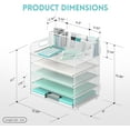 thumbnail image 3 of INTIGE 5 Trays Paper Organizer with 3 Pencil Holders-Letter Tray Desk Organzier with Handle (White), 3 of 6
