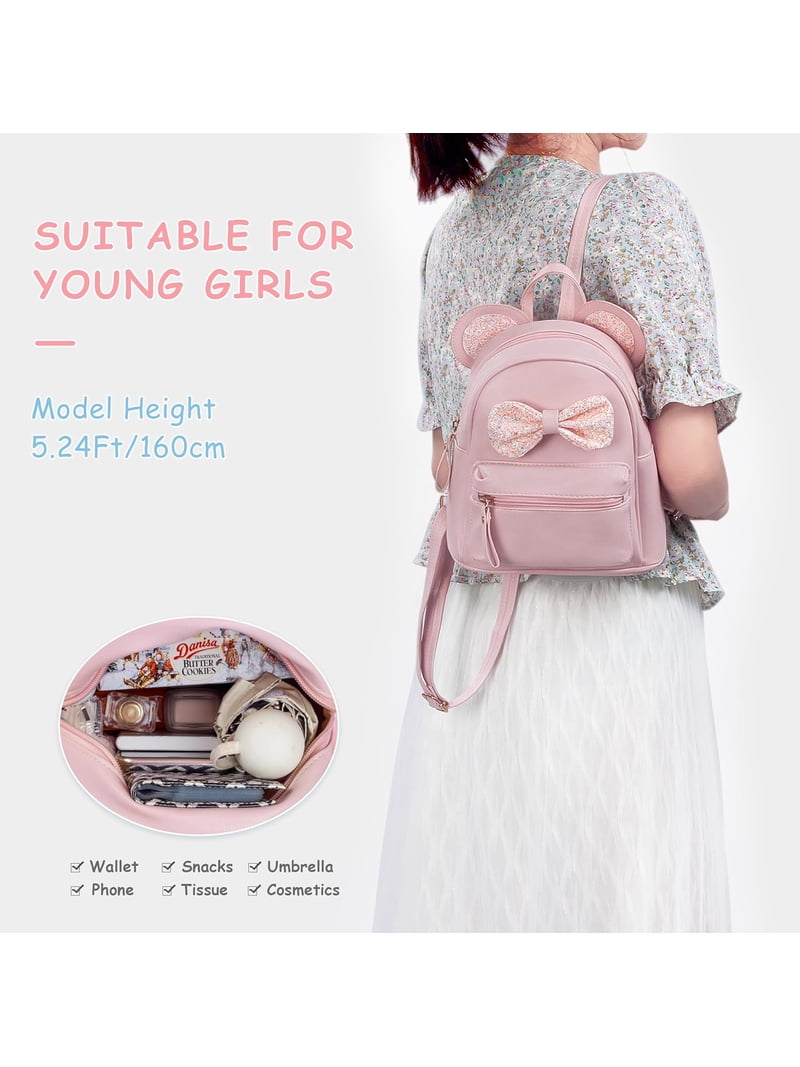 cute mini sequin backpacks Reversible Backpack with Straps it features soft YONNEHE Toddler Girls Glitter Bunny