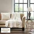 thumbnail image 3 of Madison Park Ivory Throw Blanket, Cozy Soft Throw for Bed, Sofa, Couch, Long Faux Fur Blanket for All Seasons, Christmas Gifts for Women, Men, 50x60", 3 of 6