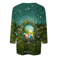 thumbnail image 4 of BiZtdJrK Womens 3/4 Length Sleeve Shirts Easter Eggs Graphic Tees Shirt Casual Round Neck Pullover Blouses Cute Rabbit Print Tunic Tops Multicolor L Back to College Sale, 4 of 6