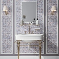 Celestial 12 in. x 12 in. Glossy Manatee Blue Glass Mosaic Wall and Floor Tile (20 sq. ft./case) (20-pack)