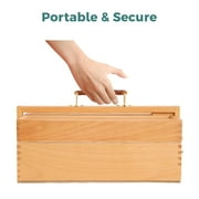 VISWIN Artist Storage Box,Portable Solid Beech Wooden Tool Box with Drawer