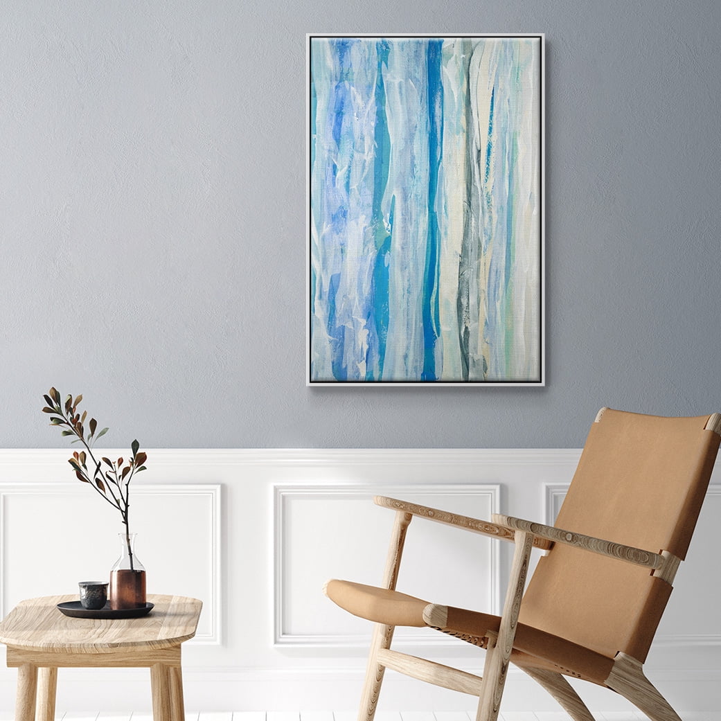 Swimming Ashore Framed Premium Gallery Wrapped Canvas - Ready to Hang - 17 x 25 - White Floating Frame