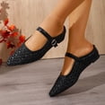 thumbnail image 4 of Miluxas Mesh Ballet Flats for Women Round Toe Mary Jane Flats Buckle Strap Ballerina Flats Comfortable Dress Casual Flat Shoes Black 7.5(40), 4 of 9