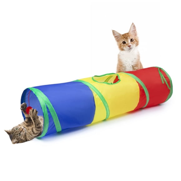Cat Tunnel Sheldamy de 2 vías para gatos de interior