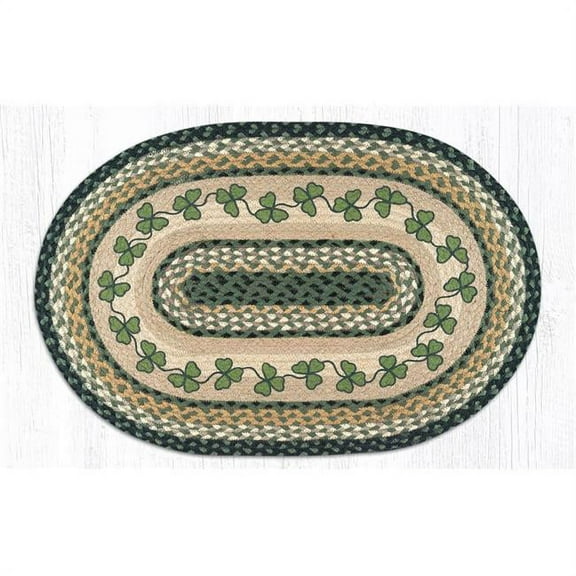 Capitol Importing 65-116IS 20 x 30 in. Jute Oval Irish Shamrock Patch
