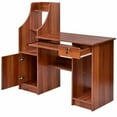 thumbnail image 2 of Resenkos Wooden Computer Desk with Storage Cabinet and Drawer, Home Office Desks, Gaming Computer Desks for Study,Working,Writing, 2 of 8