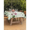 thumbnail image 2 of Outdoor Tablecloth with Umbrella Hole and Zipper, St. Patrick's Day Rectangle Table Cloth 52x70 Inch Waterproof Tablecloth, Green Shamrocks Floral Botanical Picnic Table Cover for Patio Camping, 2 of 7