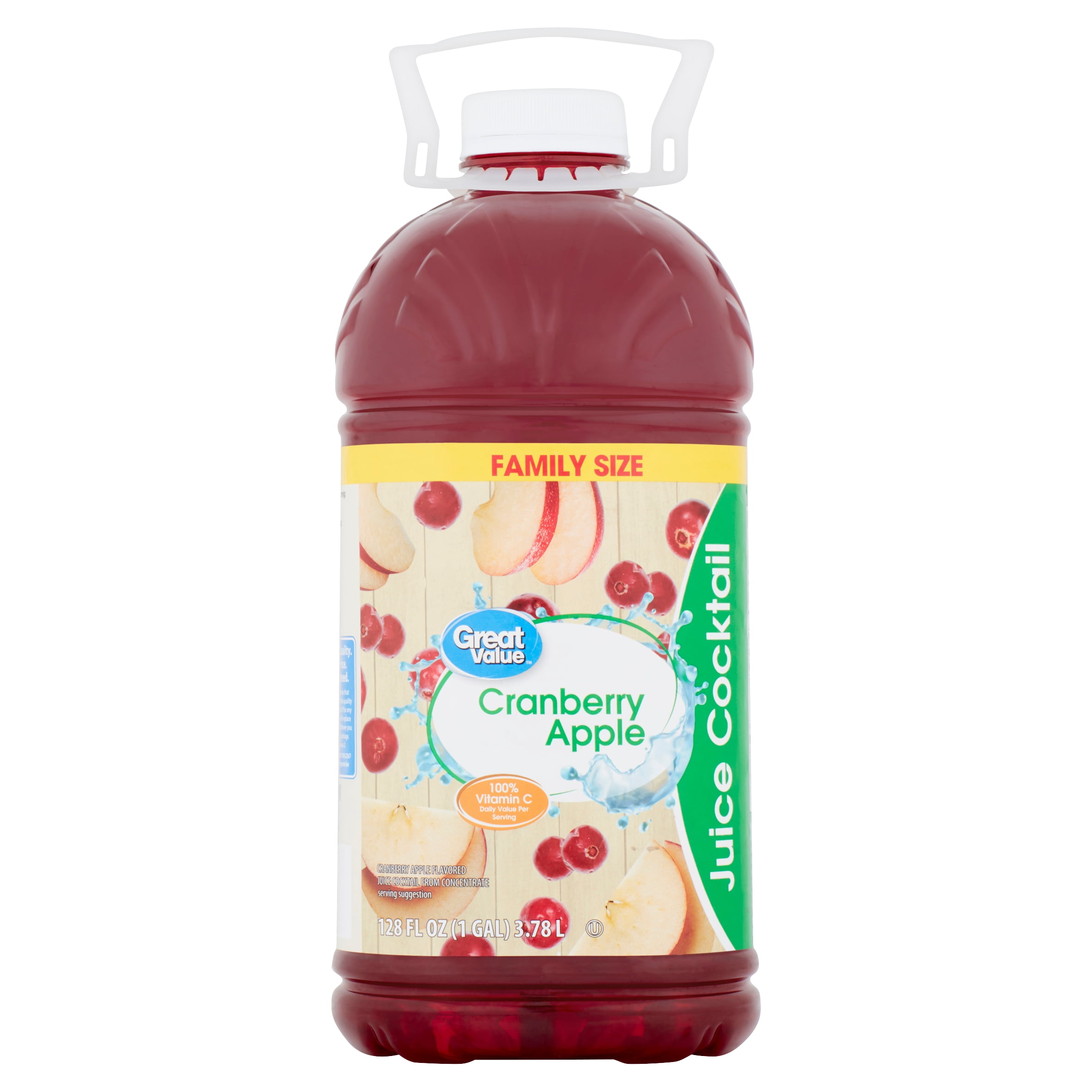 Great Value Cranberry Apple Juice Cocktail, 128 Fl. Oz