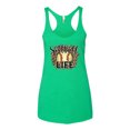 thumbnail image 3 of Wild Bobby, Softball Life Animal Print Girl Sports Tri-Blend Racerback Tank Top, Envy, Small, 3 of 5