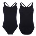 thumbnail image 2 of Miutii Kids Girls Team Basic Camisole Ballet Dance Gymnastic Leotard Criss Cross Back Bodysuit Black 3XL, 2 of 7