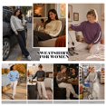 thumbnail image 5 of TEMOFON Womens Sweatshirts Long Sleeve Shirts for Fall Tops Crew Neck Winter Clothes Fleece Lined Loose Fitting Tops for Women Wine Red S, 5 of 9